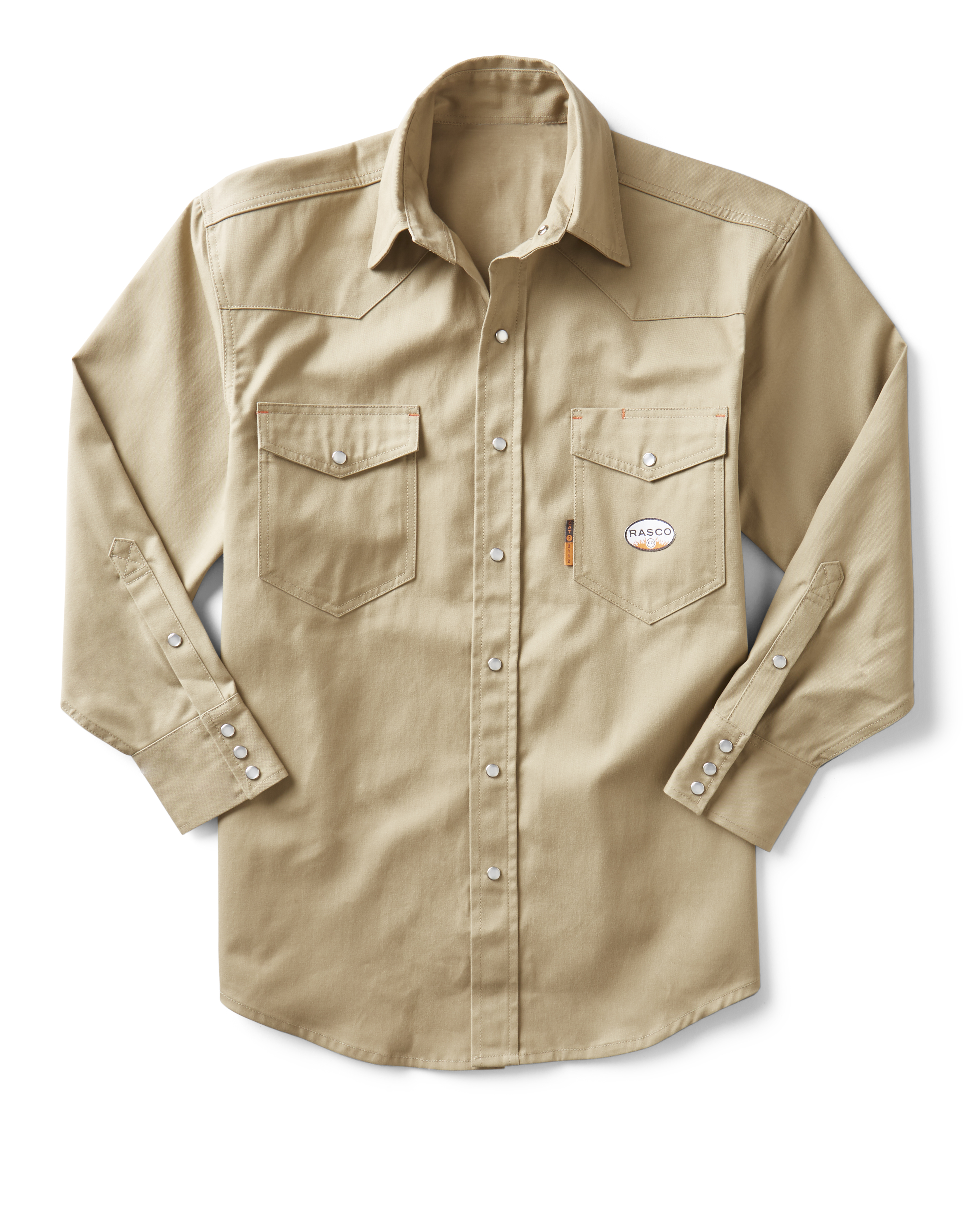 Rasco FR Men's Snap Work Shirt in Khaki | FR1003KH