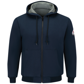 Bulwark FR Thermal Lined Zip Front Hooded Sweatshirt - Navy