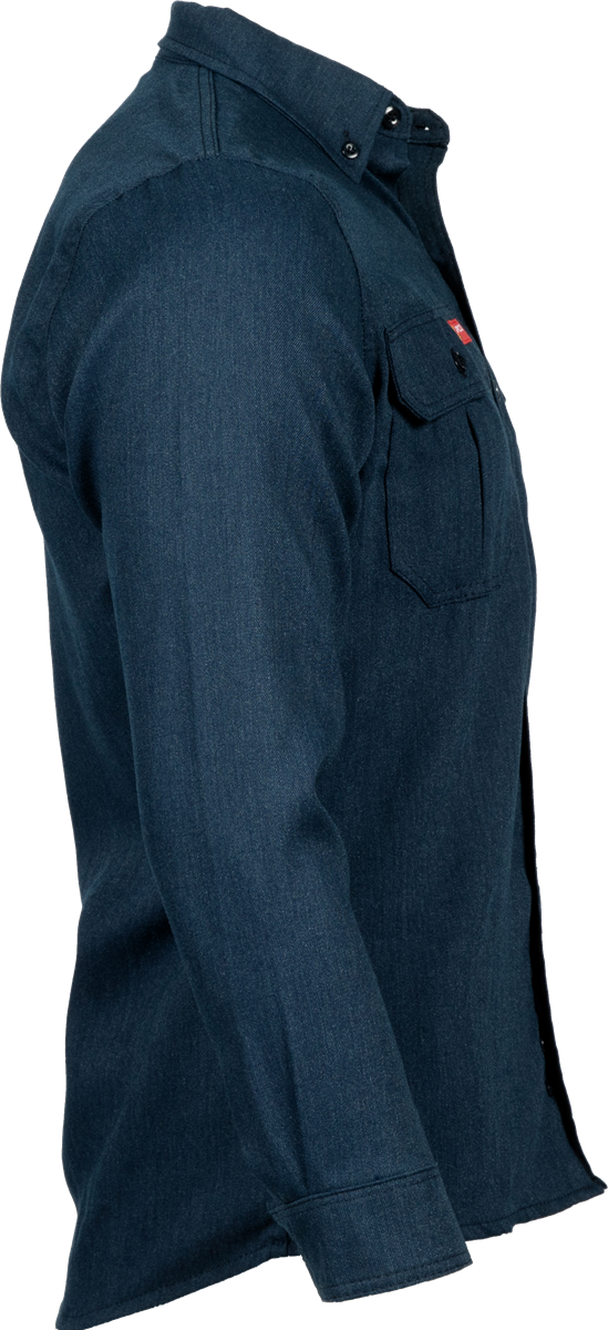 Lapco 5 oz. Tecasafe One Inherent FR Modern Uniform Shirt - Denim Navy - TCS5DN
