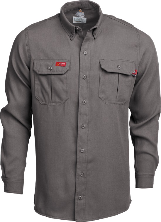 Lapco 5 oz. Tecasafe? One Inherent FR Modern Uniform Shirt - Gray - TCS5GY