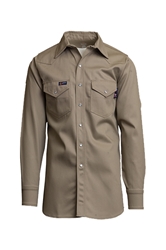 Lapco 9 oz. FR Welding Pearl Snap Shirt | Khaki flame, resistant, retardant, button down, pearlsnap, welding