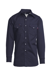 Lapco 9 oz. FR Welding Pearl Snap Shirt | Navy flame, resistant, retardant, button down, pearlsnap, welding