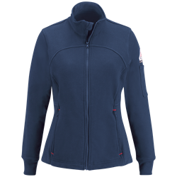 Bulwark FR Womens Full Zip Fleece Jacket - Navy flame, resistant, retardant, arc, flash, fire, ladies, warm, winterwear, cold, weather, gear, sweatshirt