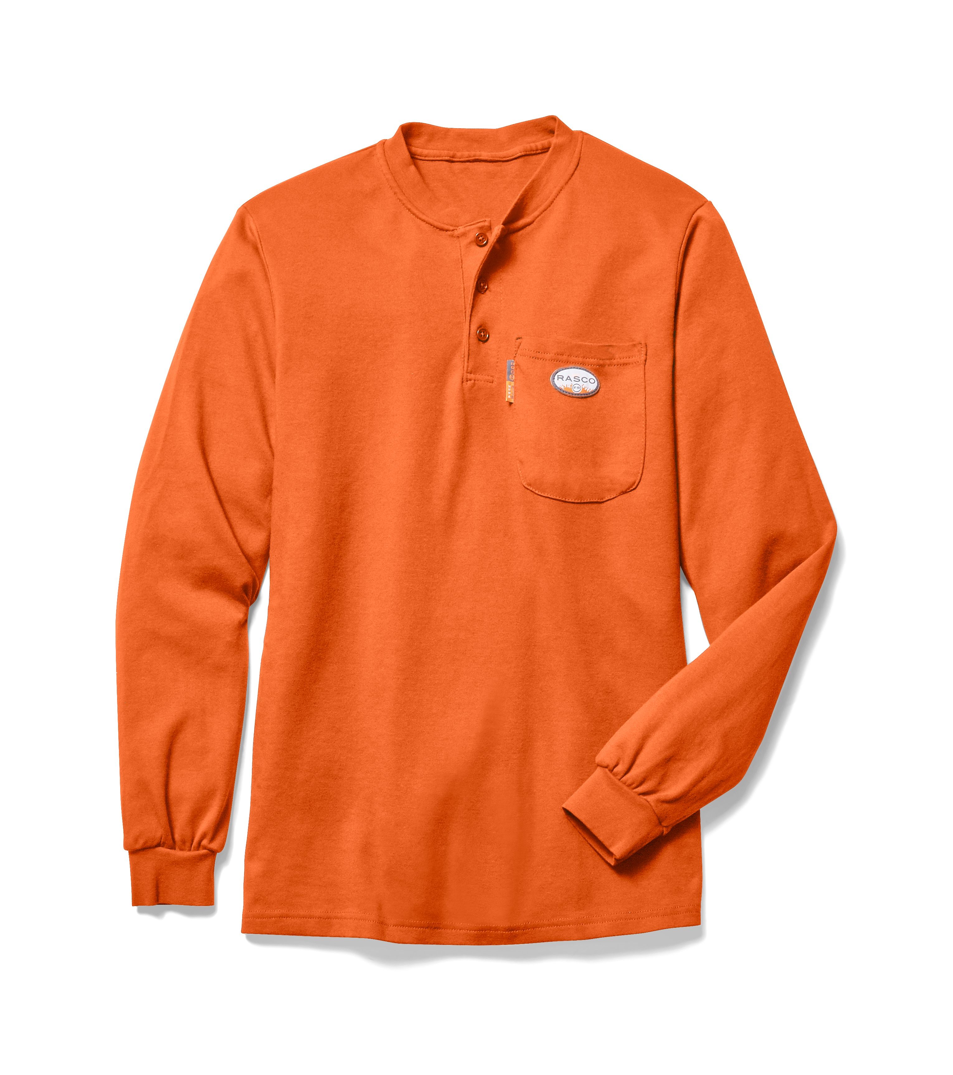 Rasco FR Henley T-Shirt in Orange | FR0101OR