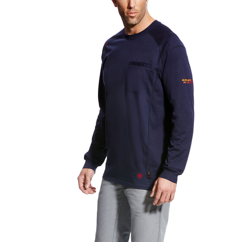 Ariat FR Air Crew T-Shirt - Navy tee, frc, flame, resistant, retardant