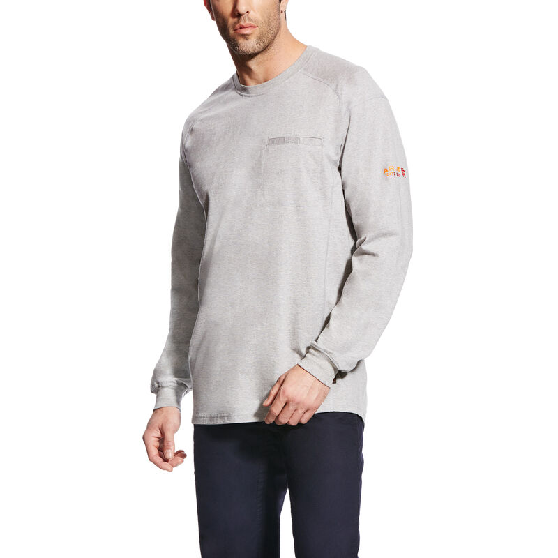 Ariat FR Air Crew T-Shirt - Silver Fox Heather tee, frc, flame, resistant, retardant, gray, grey