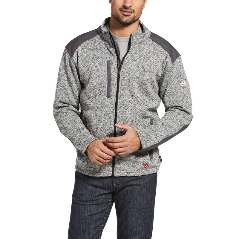 Ariat FR Caldwell Full Zip Sweater Jacket - Charcoal Heather - 10032979