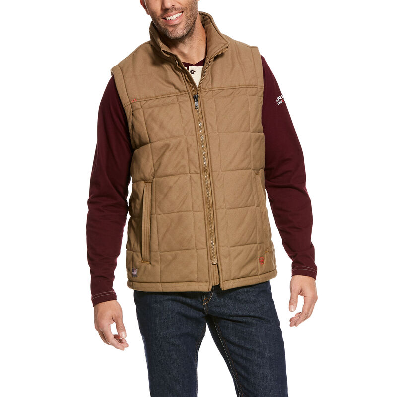 Ariat FR Crius Insulated Vest - Field Khaki flame, resistant, retardant, frc, cruise, cruis, brown, tan, beige