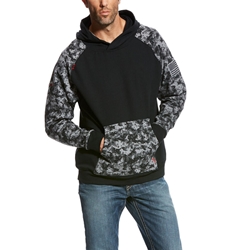 Ariat FR DuraStretch Patriot Hoodie - Black Digi Camo flame, resistant, retardant, frc, hood, sweatshirt, pullover, hooded, digital