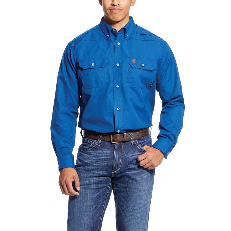 Ariat FR Featherlight Work Shirt - Royal Blue flame, fire, resistant, frc, retardant, long sleeve, button down, cobalt