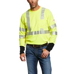 Ariat FR Hi-Vis Crew T-Shirt - Hi-Vis Yellow flame, resistant, retardant, frc, tee, yellow, green, bright, high, viz, visibility