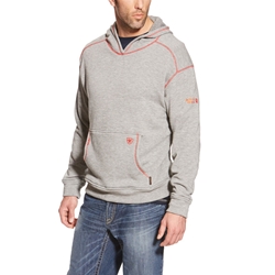 Ariat FR Mens Polartec Hoodie - Heather Gray flame, resistant, retardant, frc, pullover, pull, over, hood, sweatshirt, hooded, grey