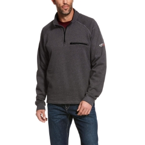 Ariat FR Rev Quarter Zip Pullover - Charcoal Heather