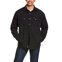 Ariat FR Rig Shirt Jacket - Black flame, resistant, retardant, frc, canvas, duralight, snap, snaps