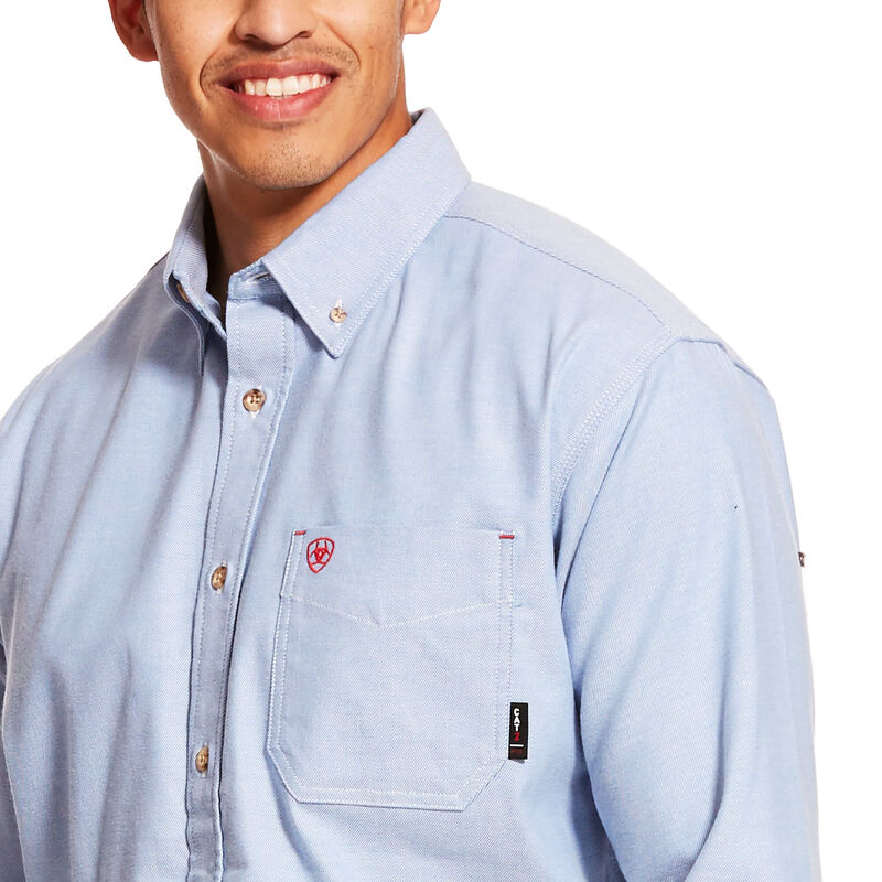 Ariat FR Solid Twill DuraStretch Work Shirt - Blue Twill - 10027886