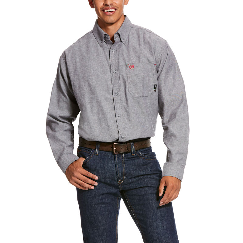 Ariat FR Solid Twill DuraStretch Work Shirt - Dark Navy Twill - 10027885
