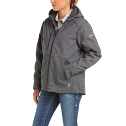 Ariat FR Womens Duralight Stretch Canvas Jacket ladies, flame, resistant, retardant, frc, grey, hood