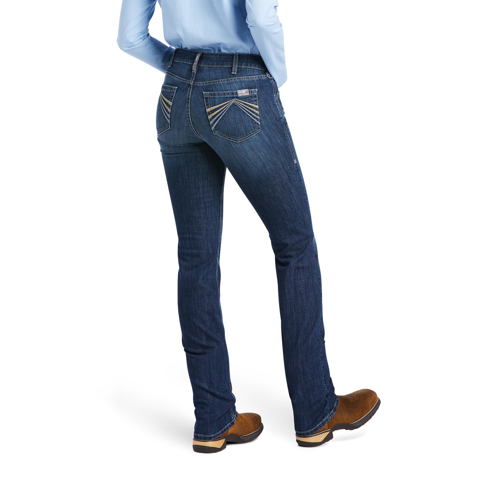 Ariat FR Womens Perfect Rise DuraLight Stretch Slim Jean ladies, flame, resistant, retardant, denim, indigo, blue, jeans, skinny, fit, straight