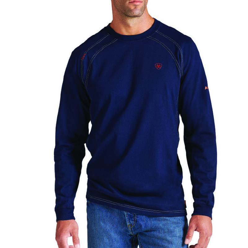 Ariat FR Work Crew - Navy flame, resistant, retardant, frc, tee, t-shirt