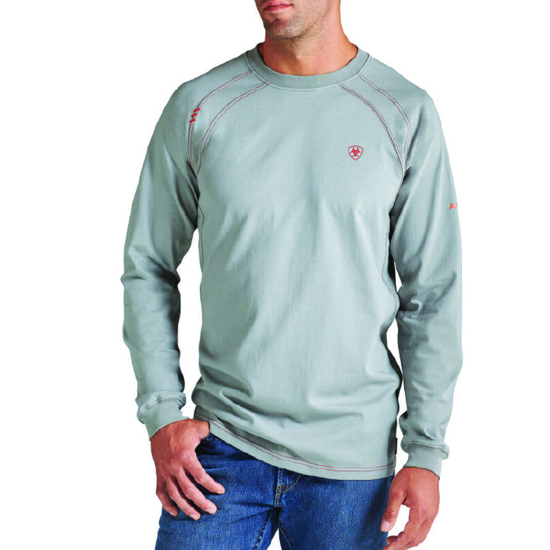 Ariat FR Work Crew - Silver Fox flame, resistant, retardant, frc, tee, t-shirt, grey, gray