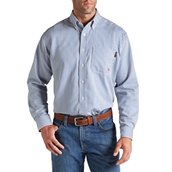 Ariat FR Work Shirt - Bold Blue Stripe flame, fire, resistant, frc, retardant, long sleeve, button down, striped