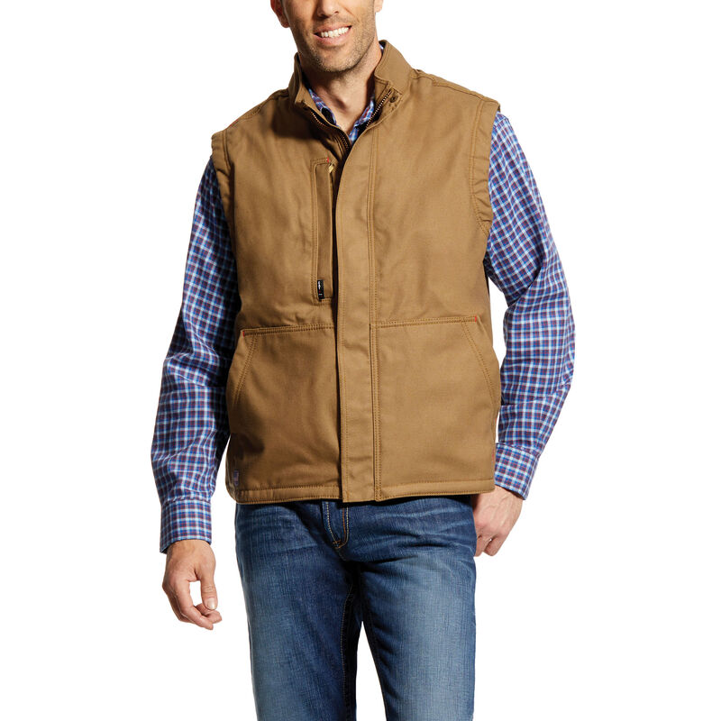 Ariat FR Workhorse Insulated Vest - Field Khaki flame, resistant, retardant, frc, tan, brown, beige