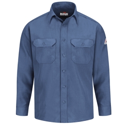 Bulwark FR 4.5 oz. Nomex Uniform Shirt - Gulf Blue flame, resistant, retardant, arc, flash, fire, button, down, lightweight, long sleeve, work