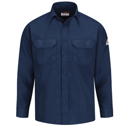 Bulwark FR 4.5 oz. Nomex Uniform Shirt - Navy flame, resistant, retardant, arc, flash, fire, button, down, lightweight, long sleeve, work