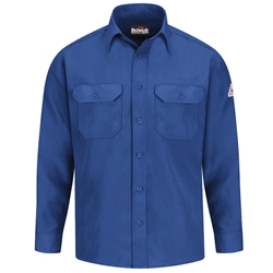 Bulwark FR 4.5 oz. Nomex Uniform Shirt - Royal Blue flame, resistant, retardant, arc, flash, fire, button, down, lightweight, long sleeve, work