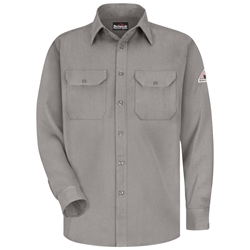 Bulwark FR 5.8 oz. Lightweight Uniform Shirt - Gray flame, resistant, retardant, arc, flash, fire, button, down, long sleeve, work, grey