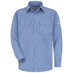 Bulwark FR 5.8 oz. Lightweight Uniform Shirt - Light Blue flame, resistant, retardant, arc, flash, fire, button, down, long sleeve, work