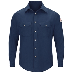 Bulwark FR 5.8 oz. Lightweight Uniform Shirt - Navy flame, resistant, retardant, arc, flash, fire, button, down, long sleeve, work, dark, blue
