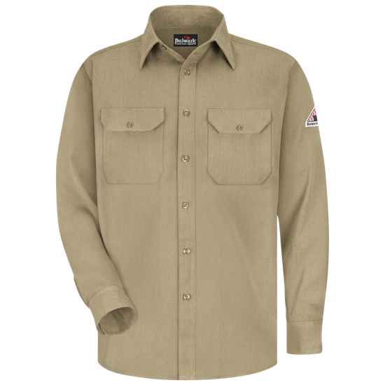 Bulwark FR 5.8 oz. Lightweight Uniform Shirt - Khaki - SMU4KH