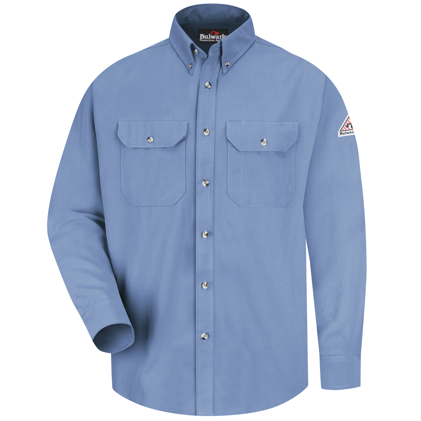 Bulwark FR 7 oz. Cool Touch Midweight Dress Shirt - Light Blue flame, resistant, retardant, arc, flash, fire, button, down, long sleeve, work, uniform