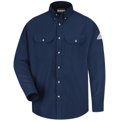 Bulwark FR 7 oz. Cool Touch Midweight Dress Shirt - Navy flame, resistant, retardant, arc, flash, fire, button, down, long sleeve, work, uniform