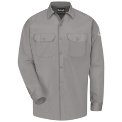 Bulwark FR 7 oz. Excel FR Comfort Touch Work Shirt - Gray flame, resistant, retardant, arc, flash, fire, button, down, long sleeve, work, uniform, grey