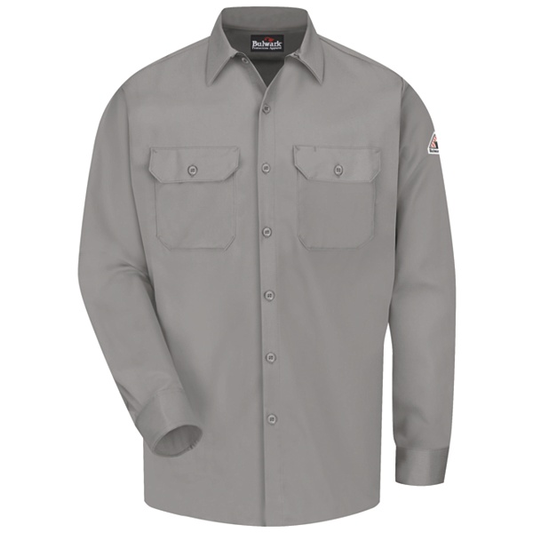 Bulwark FR 7 oz. Excel FR® Comfort Touch® Work Shirt - Gray - SLW2GY