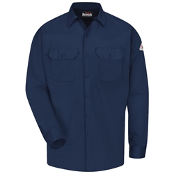 Bulwark FR 7 oz. Excel FR® Comfort Touch® Work Shirt - Navy flame, resistant, retardant, arc, flash, fire, button, down, long sleeve, work, uniform