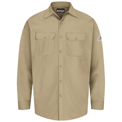 Bulwark FR Button Down Work Shirt - Khaki flame, resistant, retardant, down, arc, flash, fire, electrical, mens, mens, tan, beige, brown