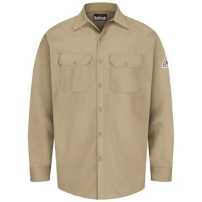 Bulwark FR Button Down Work Shirt - Khaki