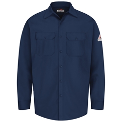 Bulwark FR Button Down Work Shirt - Navy flame, resistant, retardant, down, arc, flash, fire, electrical, mens, men's