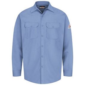 Bulwark FR Button Down Work Shirt - Light Blue