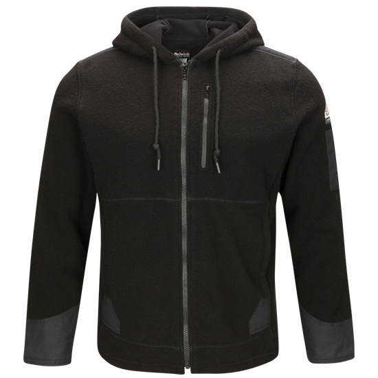 Bulwark FR Full Zip Fleece Jacket with Hood - Black - SMH8BK