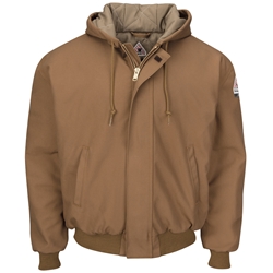 Bulwark FR Heavyweight Insulated Brown Duck Hooded Jacket winterwear, coat, flame, frc, resistant, retardant, fire, arc, flash, electrical, warm