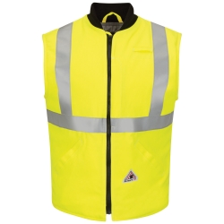 Bulwark FR Hi-Visibility Insulated Vest - Class 2 winterwear, hi-vis, hi-viz, high, reflective, tape, striping, type r, flame, fire, retardant, resistant, frc, workwear
