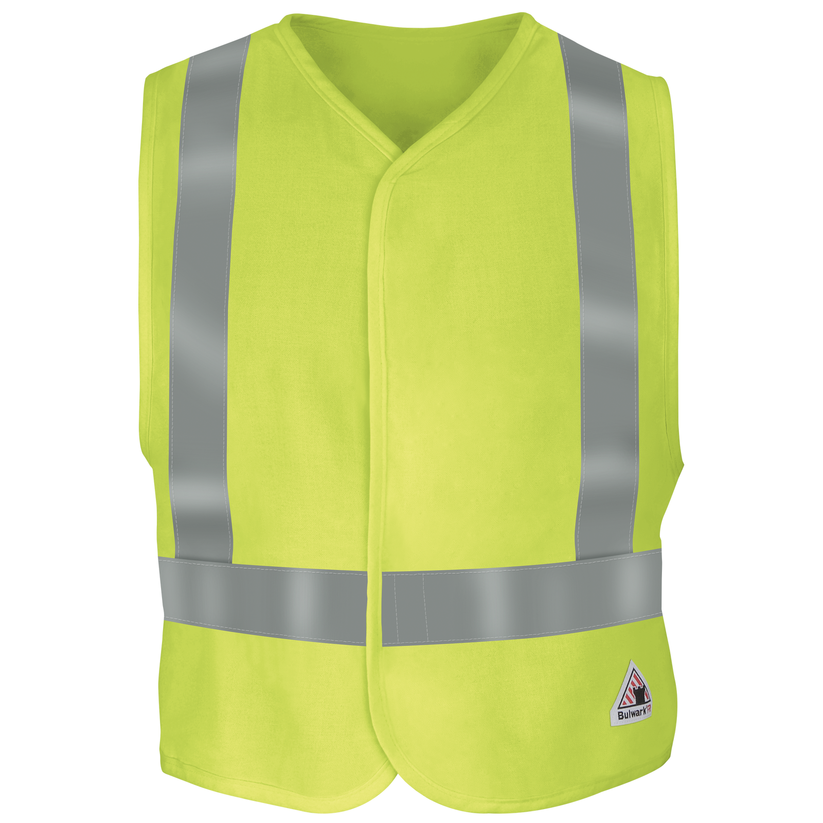 Bulwark FR Hi-Visibility Safety Vest - Class 2 hi-vis, visbility, hi-viz, high, reflective, striping, trim, tape, solid