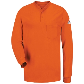 Bulwark FR Long Sleeve Tagless Henley - Orange