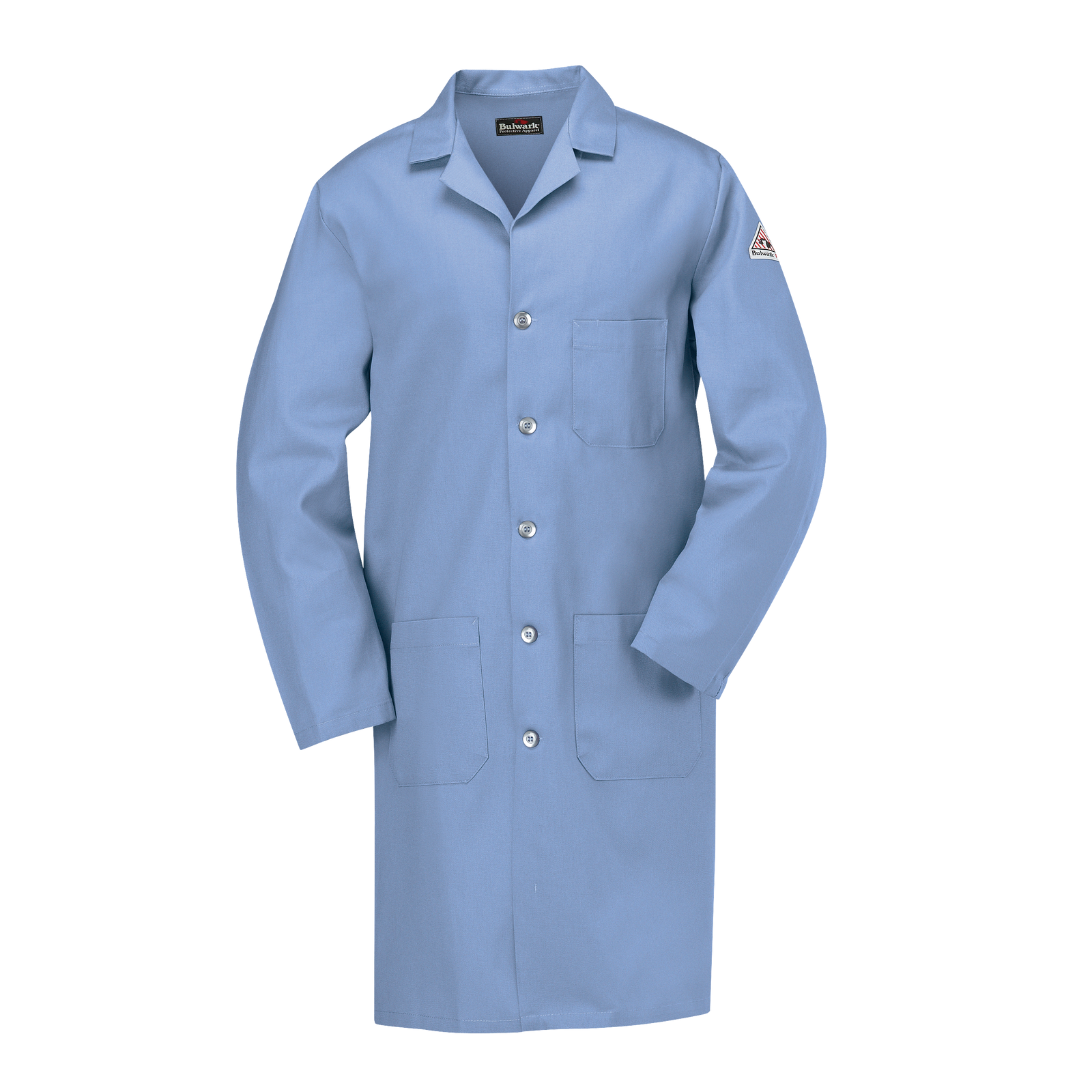 Bulwark FR Mens 7 oz. Lab Coat - Light Blue flame, resistant, retardant, arc, flash, fire