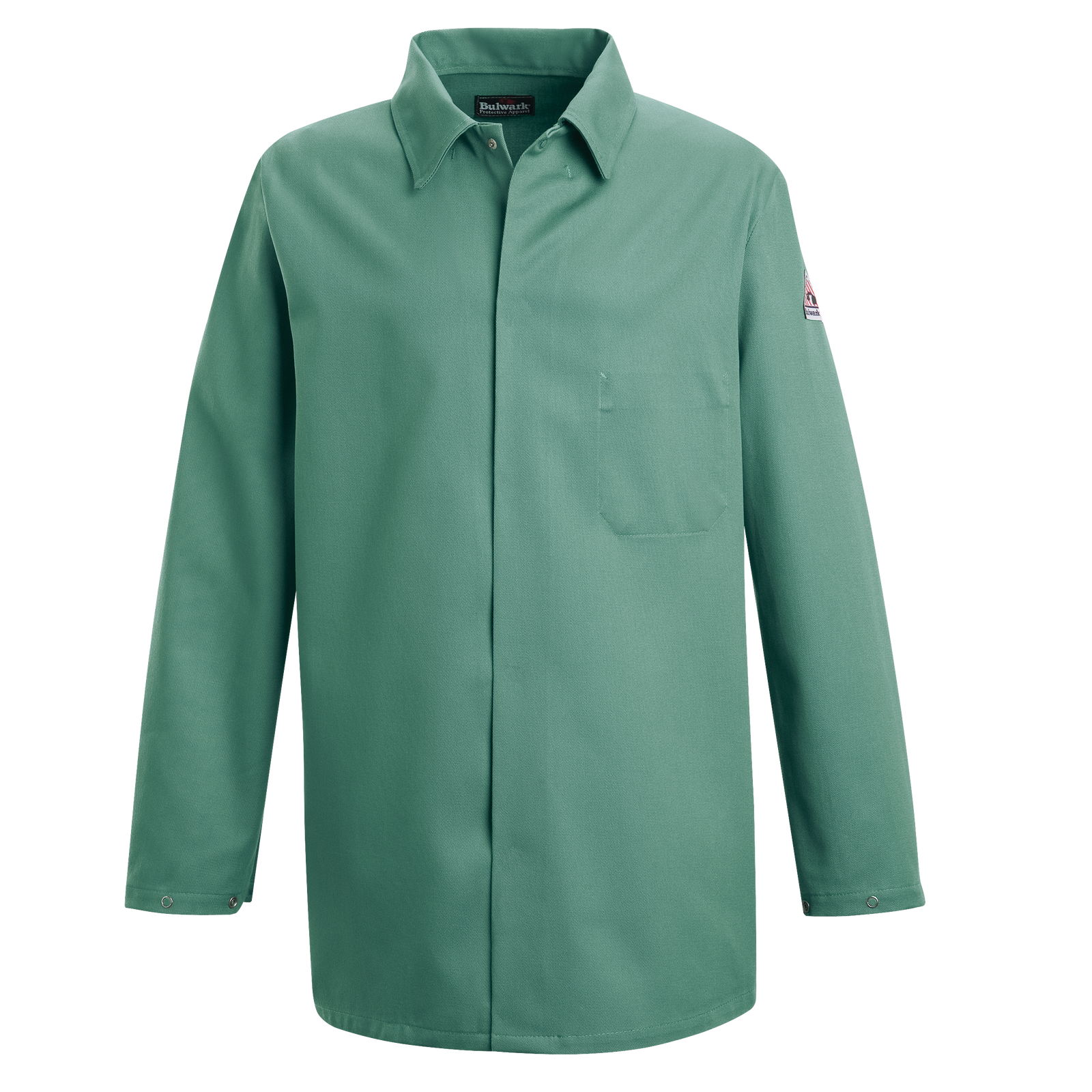 Bulwark FR Mens 9 oz. Midweight Work Coat - Visual Green flame, resistant, retardant, arc, flash, fire, chore, visual, green