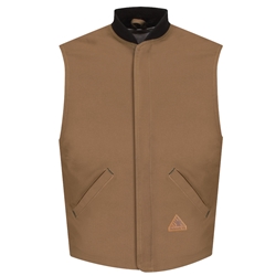 Bulwark FR Mens Brown Duck Vest Jacket Liner winterwear, coat, flame, frc, resistant, retardant, fire, arc, flash, warm, outerwear